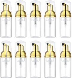 Storage Bottles 10Pcs 30ML Foam Pump Bottle With Gold Empty Refillable Plastic For Travel Hand Soap Shampoo Body Wash