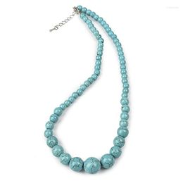 Chains Artificial Gem 6-14mm Bead Necklace Generous Temperament Semi Precious Stone Tower Shape Women's