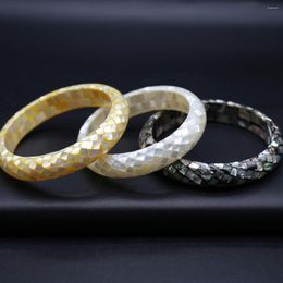 Bangle 1PC Natural Abalone Shell Bracelet Round Shape Bracelets Fit Women DIY Jewerky Party Gift