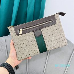 Men Wallets Clutch Bags Envelope Package Canvas Leather Mini Designer Hand Bag Purse Classic Zipper Pack Buckle Top Zipper Pouch Purse