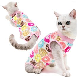 Cat Costumes Leisure Sterilization Suit Postpartum Clothes Cotton Comfortable Anti Licking Vest T Shirt Outfits For Kitten