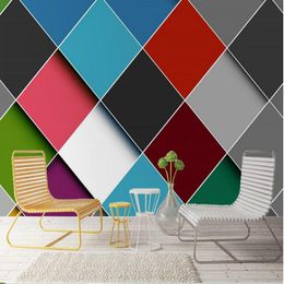 Wallpapers 3d Wallpaper Living Room Home Improvement Modern Background Wall Painting Mural Nordic Simple Colour Stitching Pattern