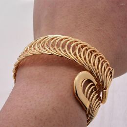 Bangle 1pcs/lot Bangles Gold Color Bangle&Bracelet Dubai For Women Africa Jewelry Ethiopian Wedding Bride Gift