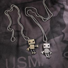 Chains Creative Rock Hiphop Robot Fashion Jewelry Box Retro Sweater Chain Men And Women Couple Pendant Necklace