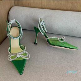 Dress Shoes summer womens Dress Shoes Designers mach Colour transparent PVC Bow Pumps Crystal rhinestone Evening stiletto Heels sandals Top