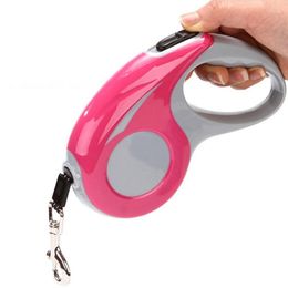 Dog Collars Duty Retractable Leash With Anti-Slip Handle; 10-16 Ft Strong Nylon Tape; One-Handed Brake Pause Lock