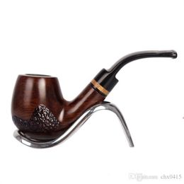 Hookahs Flat mouth, solid wood ebony Philtre pipe, detachable ring, flat mouth, bent pipe.