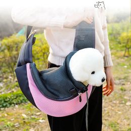 Dog Bag Pet Shoulder Bag Cat Dog Outgoing Portable Crossbody Bag Small Dog Outgoing Bag Breathable Mesh Pet Backpack wholesale