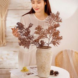 Decorative Flowers Artificial Plant Pine Leaves Decoration For Home Plastic Vase Wedding Flower Office El