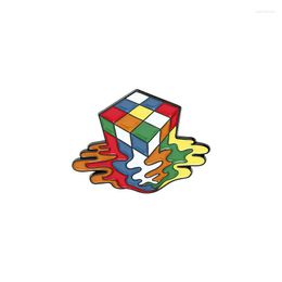 Brooches Melted Magic Cube Enamel Pin Colourful Toy Cartoon Metal Lapel Badges Bag Clothes Accessories Jewellery Gift For Friends