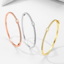 Bangle Exquisite Elegant Geometry Zircon Bangles For Women Simple Personality Charm Bracelets Birthday Gifts Selling Products 2023