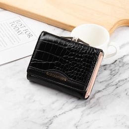 Wallets 2022 Women Leather Shiny Wallet Three Fold Wallets Ladies Coin Pocket Women's Purse Simple Clutch Bag Portefeuille FemmeL230303