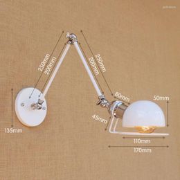 Wall Lamps North Europe Modern White Retro Adjust Head Swing Arm E27 Reading Light For Workroom Bedside Bedroom Sconce