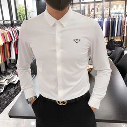 Luxury designer shirts men business casual shirt lapel long-sleeved Shirt mens cardigan 3d embroidery thin jacket
