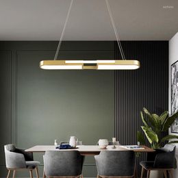 Pendant Lamps Modern Minimalist Gold Black LED Chandelier Nordic Dining Room Living Home Decoration Lighting Fixtures