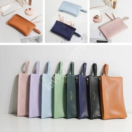 PU Leather Small Bag Women's Cosmetic Bag Large Portable Mobile Phone Case Mini Ladies Sundries Lipstick Coin Purse Storage Bag