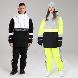 Skiing Suits OVERSIZE Loose Hiphop Version Single Board Double Women's Mens Waterproof Snow 230316