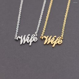 Pendant Necklaces Trendy Jewerly Letter Mommy Wifey Necklace Collier Femme Stainless Steel Chain Choker For Women