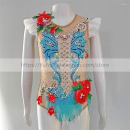 Stage Wear LIUHUO Customize Women Girl Costume Performance Rhythmic Gymnastics Children Competition Ice Skating Dress Kid Sleeveless Teens