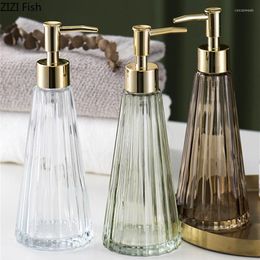 Bath Accessory Set Conical Lotion Bottle Clear Glass Liquid Filling El Bathroom Bubble Soap Dispenser Luxury Home Supplies