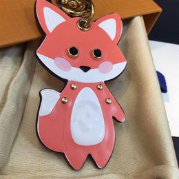 Personality design Fashion Little Fox rat keychain cute unisex key chain leather with stainless steel keychain charm keyring with 266E