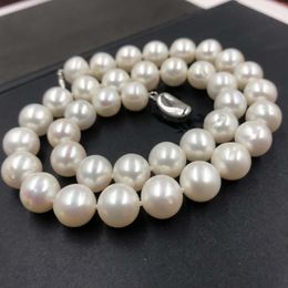 Choker ELEISPL 10-11mm Round Real Pearl Necklace Women's Jewelry Gift #22010014