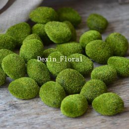 Decorative Flowers 30 Fake Moss Rocks Artifcial Green Artificial Plant Ball