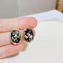 Stud Earrings Design Fashion Geometric Round Earring For Women Retro Style Resin Jewellery Accessories