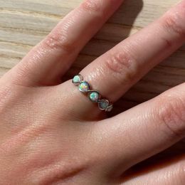 Wedding Rings Dainty White Stone Ring Vintage Female Round Opal Cross For Women Elegant Rose Gold Color Engagement Promise