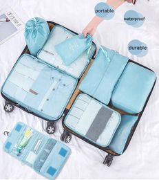 Storage Bags 9 PCS Travel Bag Set Duffle Organiser For Clothes Wash Iassification Case