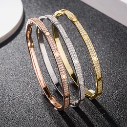 Designer screw bracelet luxury full love diamond bracelets men and women fashion classic Christmas Valentine's Day Jewellery Gifts Have Logo