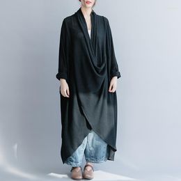 Casual Dresses Women Dress Batwing Sleeve V-neck Asymmetrical Knitting Irregular Loose Leisure Long 2023