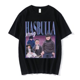 Men's T-Shirts Hasbulla Fighting Meme T Shirt Men Women Mini Khabib Blogger T-Shirt High Quality Crew Neck Pure Cotton Oversized Tees Tops Man 230317