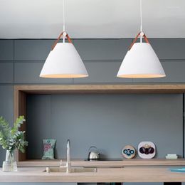 Pendant Lamps Nordic Personality Living Room Modern Simple Bedroom Dining Single Head Bar Macarone Multicolor Belt Triangle Chandelier
