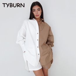 Womens Two Piece Pants TYBURN Summer Cotton Linen Casual 2 Sets Outfits Long Sleeved Shirts Shorts Two Fashion Suit 230317