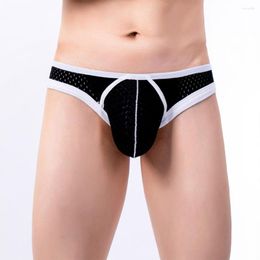 Underpants Men Briefs Sexy Low-Rise U Convex Pouch Panties Breathable Knickers Mesh Bikini Underwear Brief Tanga Slip