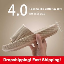 Slippers 2023 Summer Non-Slip Flip Flops Thick Platform Men Bathroom Home Slippers Anti-Odor Soft Sole Lightweight Sandals Cloud EVA Z0317