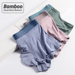 Underpants HSS Style Trend Light Luxury Mens Underwear Bamboo Fibre Seemless Men Boxers Breathable short Homme Underpants 3pcs lot 230317