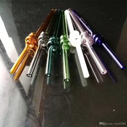 Hookahs Color spiral straight straw Wholesale Glass Bongs Accessories, Glass Water Pipe