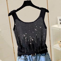 Women's Tanks Camis Small Women Summer Heavy Industry Drill Vest Thin Ice Silk Knitted Bottomed Y2k Fashion Crop Tops Slim Mini Tank Tops 230317
