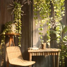 Decorative Flowers Artificial Rattan Simulation Hanging Monly Leave Vine Fake Eucalyptus Leaves Ivy Home Decor Flower