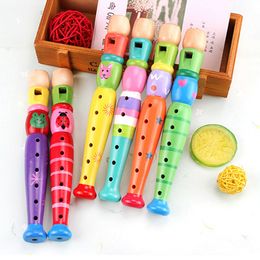 Short Flute Sound Kid Woodwind Musical Instrument Early Education Develop Type 6-Holes Recorder Wooden Flute Musical Instruments