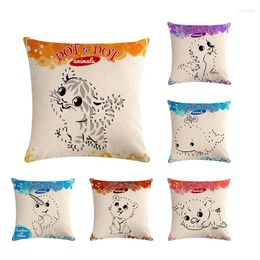 Pillow Dot To Animal Pattern Case Linen Pillowcase Decorative Pillows For Sofa Seat Cover Home Decor ZY808