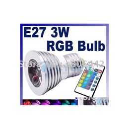 2016 Led Bulbs Brand 3W Rgb Spotlight E27 E14 Gu10 Remote Control 16 Colours Flash Spot Light Bb Lamp Drop Delivery Lights Lighting Bbs Dhyz9