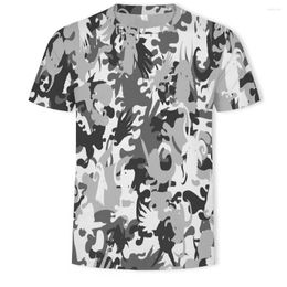 Men's T Shirts Fashion Camouflage 3D Printing Casual Short-sleeved T-shirt Soft Material Loose Round Neck Sports Clothing