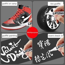 Haile 1/3pcs Permanent Oily White Markers Pens Waterproof Tyre Painting Graffiti Environmental Gel Pen Notebook Drawing Supplie