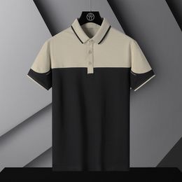 Men's Polos Korea Style Brand Fashion Polo Shirts Short Sleeve Men's Patchwork Summer Polyester Breathable Tops Tee Oversize 4XL 230317