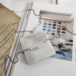 Chains East Gate S925 Silver Small Love Necklace Women Simple Retro Versatile Letter Bracelet