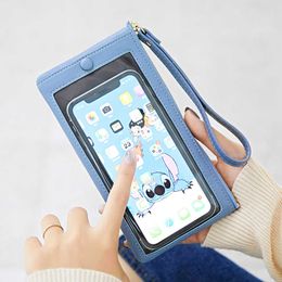 Wallets Simple Women Touch Screen Bags Trendy Wrist Cell Phone Pockets Female Coin Purses Portable Long Wallets for Ladies cartera mujerL230303