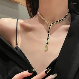 Pendant Necklaces CIFbuy Arrival Trendy Geometric Metal Y-shaped Corded Clavicle Chain Chokers Good Luck Women Jewellery Personality